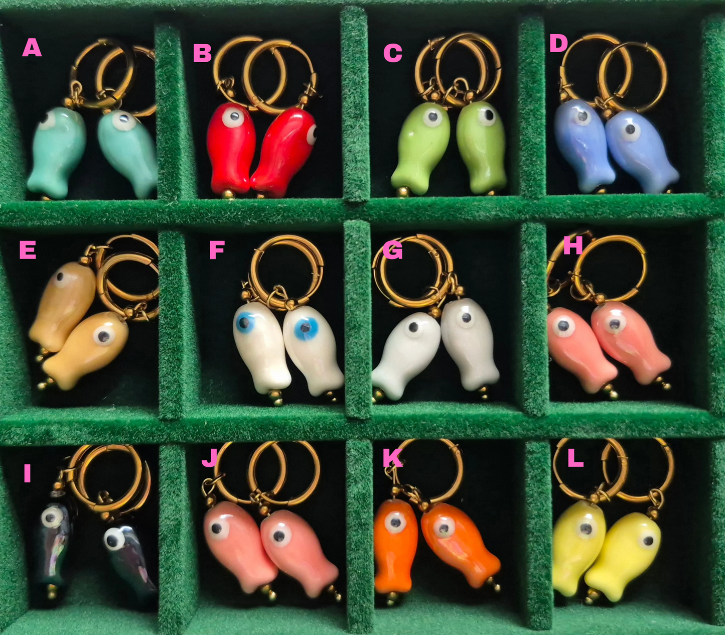 Ceramic Fish Earrings
