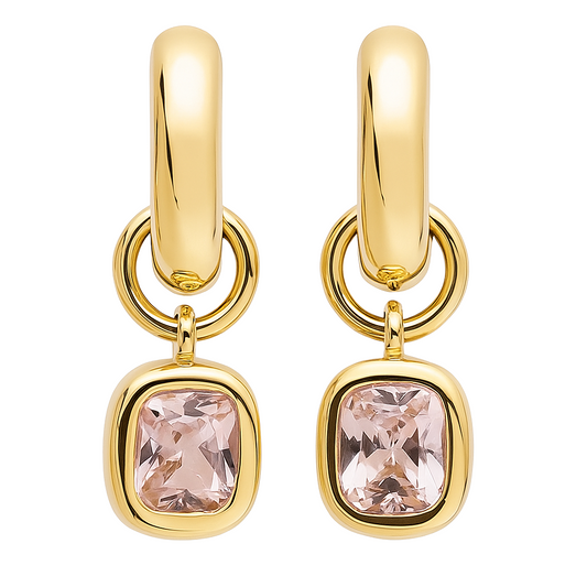 Pink Gem Earrings