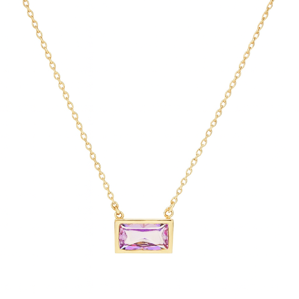 Pink gem necklace