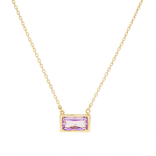 Pink gem necklace